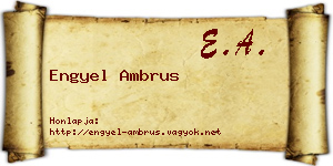 Engyel Ambrus névjegykártya